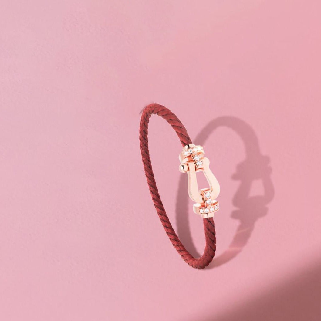 [Triumph Jewelry]FORCE 10 HALF DIAMOND PINK GOLD RED CORDERI LARGE AND MEDIUM MODEL