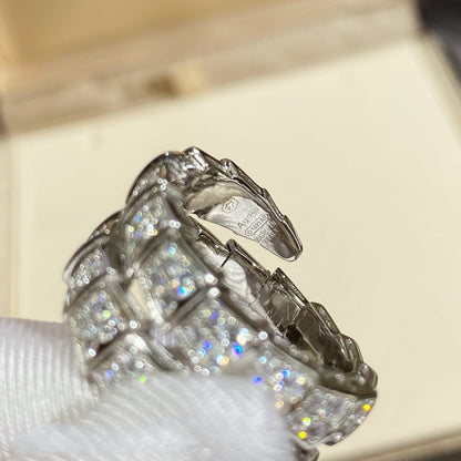 [Triumph Jewelry]SERPENTI DOUBLE RING SILVER DIAMOND PAVED