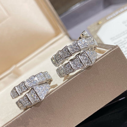 [Triumph Jewelry]SERPENTI DOUBLE RING SILVER DIAMOND PAVED