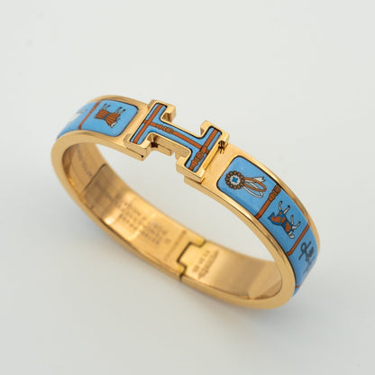 [Triumph Jewelry]H PINK GOLD BRACELET BLUE CERAMIC