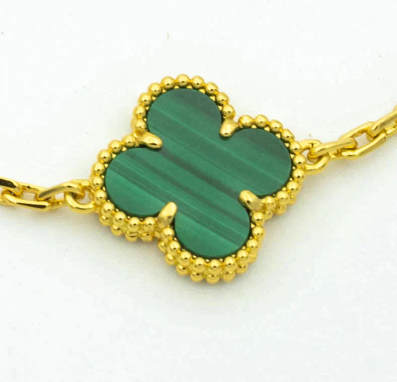 [Triumph Jewelry] CLOVER 5 MOTIF MALACHITE BRACELET COLLECTION