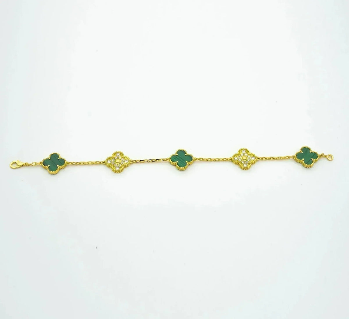 [Triumph Jewelry] CLOVER 5 MOTIF MALACHITE BRACELET COLLECTION
