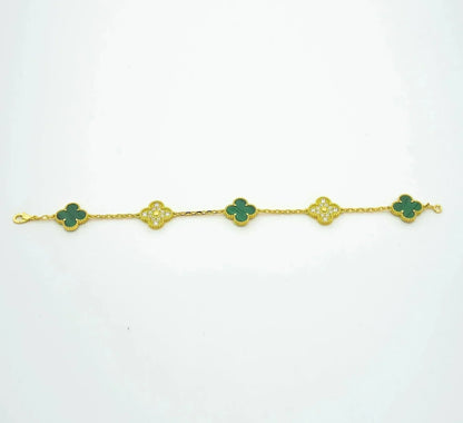 [Triumph Jewelry] CLOVER 5 MOTIF MALACHITE BRACELET COLLECTION