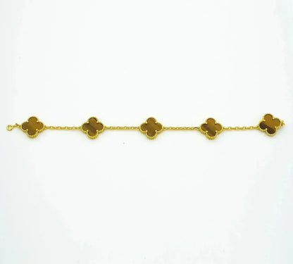 [Triumph Jewelry] CLOVER 5 MOTIFS TIGER EYE BRACELET COLLECTION