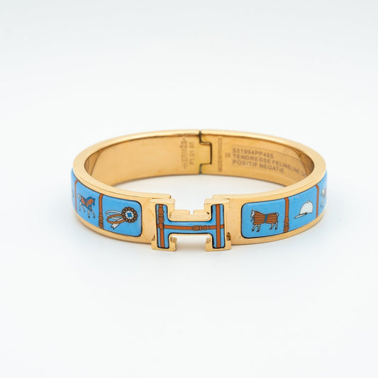 [Triumph Jewelry]H PINK GOLD BRACELET BLUE CERAMIC