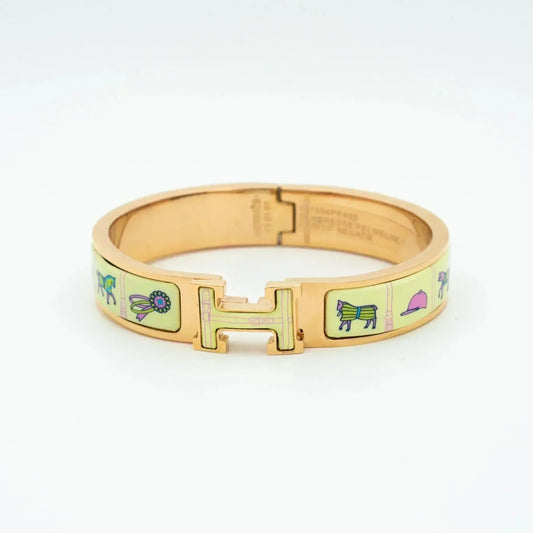 [Triumph Jewelry]H PINK GOLD BRACELET CREAM CERAMIC