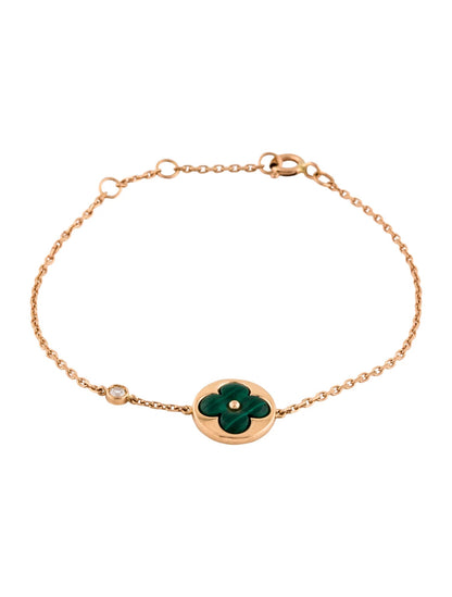 [Triumph Jewelry]SUN MALACHITE 1 DIAMOND PINK GOLD BRACELET