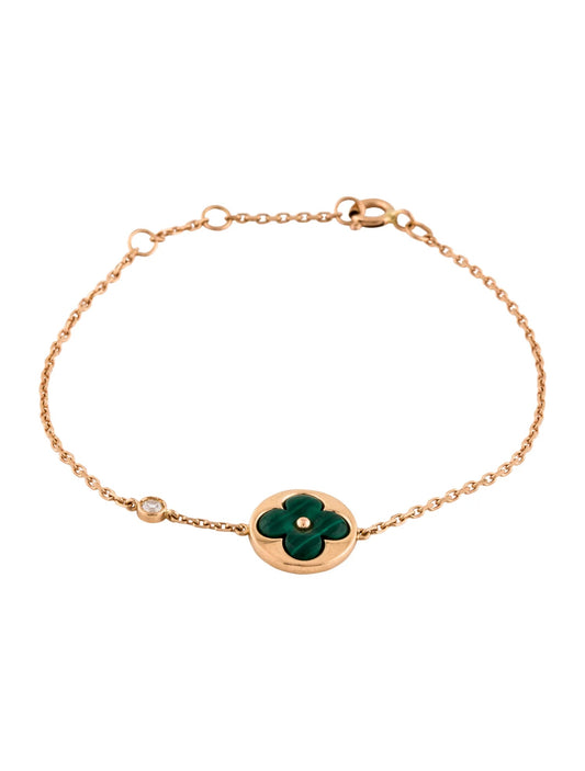 [Triumph Jewelry]SUN MALACHITE 1 DIAMOND PINK GOLD BRACELET
