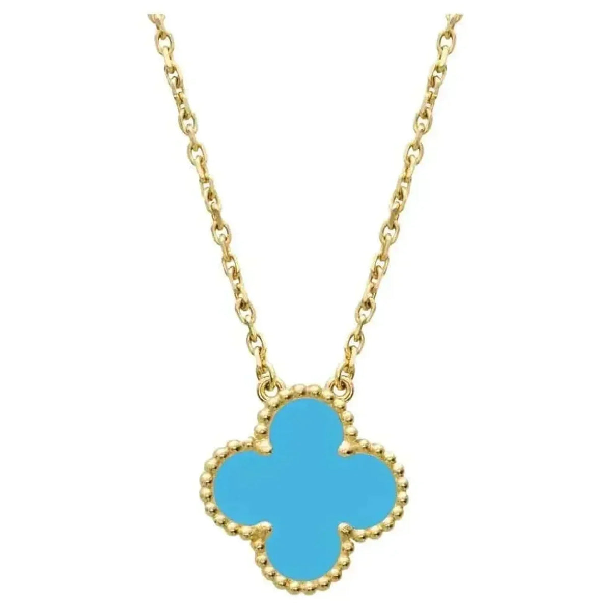[Triumph Jewelry]CLOVER 15MM VINTAGE TURQUOISE NECKLACE