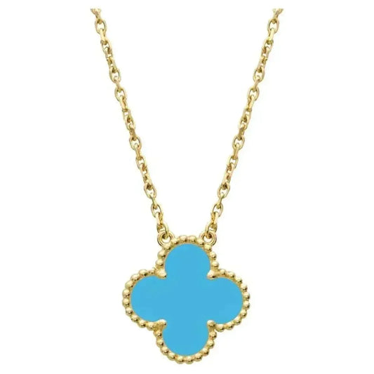 [Triumph Jewelry]CLOVER 15MM VINTAGE TURQUOISE NECKLACE
