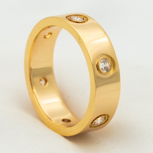 [Triumph Jewelry]LOVE RING 5.5MM 6 DIAMONDS PINK GOLD