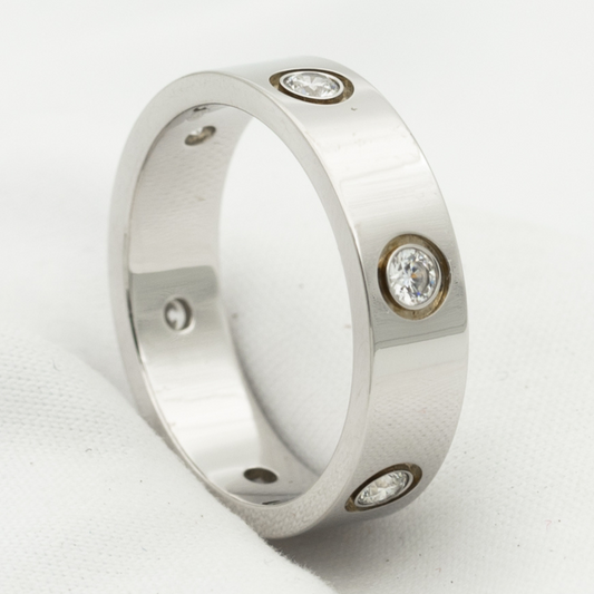 [Triumph Jewelry]LOVE RING 5.5MM 6 DIAMONDS SILVER