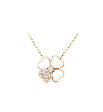 [Triumph Jewelry]CLOVER MOP DIAMOND ROSE GOLD NECKLACE