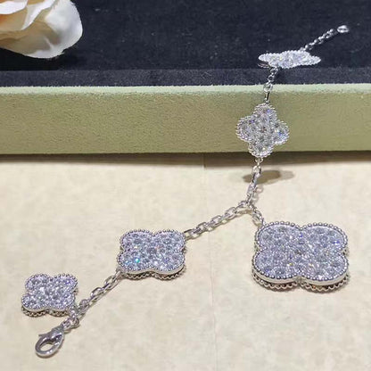 [Triumph Jewelry]CLOVER 6 MOTIFS SILVER DIAMOND BRACELET