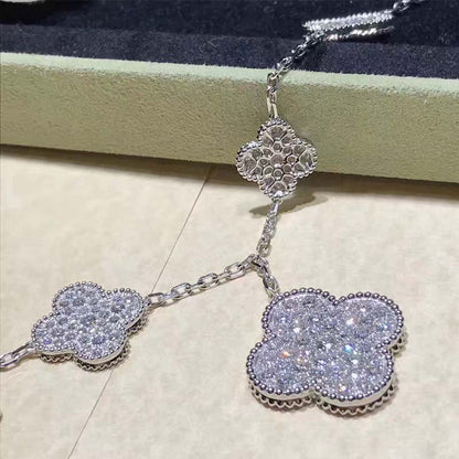 [Triumph Jewelry]CLOVER 6 MOTIFS SILVER DIAMOND BRACELET