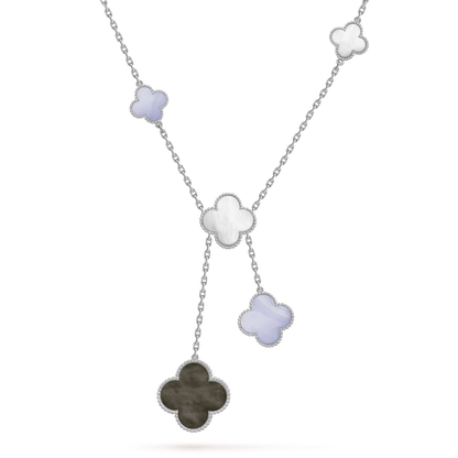 [Triumph Jewelry]CLOVER MOP CHALCEDONY NECKLACE SILVER 6 MOTIF