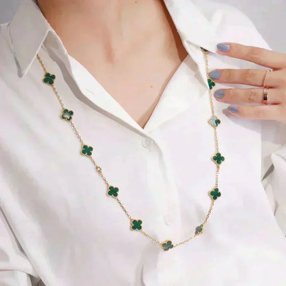 [Triumph Jewelry]CLOVER 20 MOTIFS MALACHITE GOLD