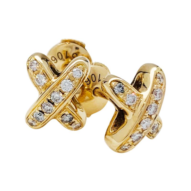[Triumph Jewelry]JEUX DE GOLD DIAMOND EARRINGS