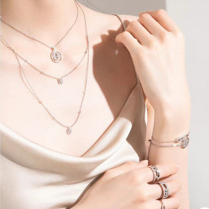 [Triumph Jewelry]LUCKY MOVER PM PAVED NECKLACE