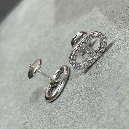 [Triumph Jewelry]HM FULL DIAMOND PIG NOSE STUD EARRINGS