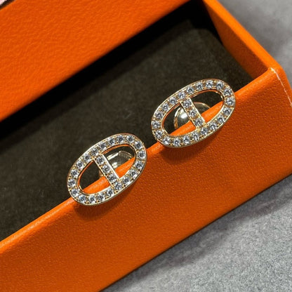 [Triumph Jewelry]HM FULL DIAMOND PIG NOSE STUD EARRINGS