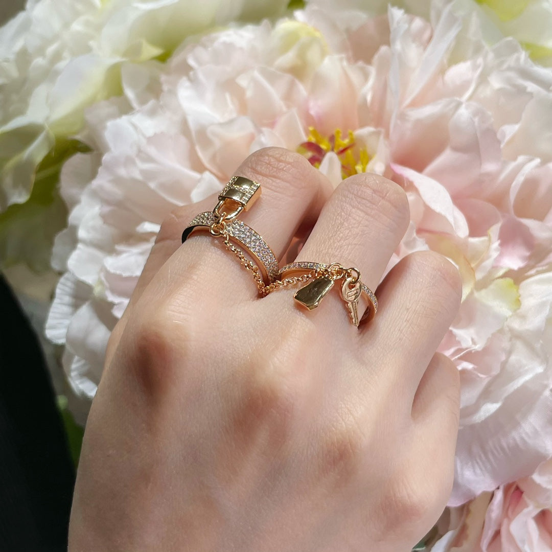 [Triumph Jewelry]HM KELLY CLOCHETTE DOUBLE RING IN  WITH DIAMONDS