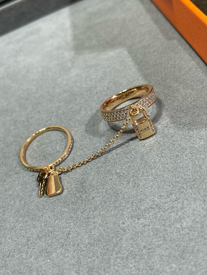 [Triumph Jewelry]HM KELLY CLOCHETTE DOUBLE RING IN  WITH DIAMONDS
