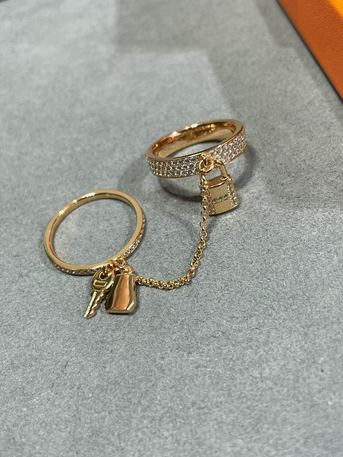 [Triumph Jewelry]HM KELLY CLOCHETTE DOUBLE RING IN  WITH DIAMONDS