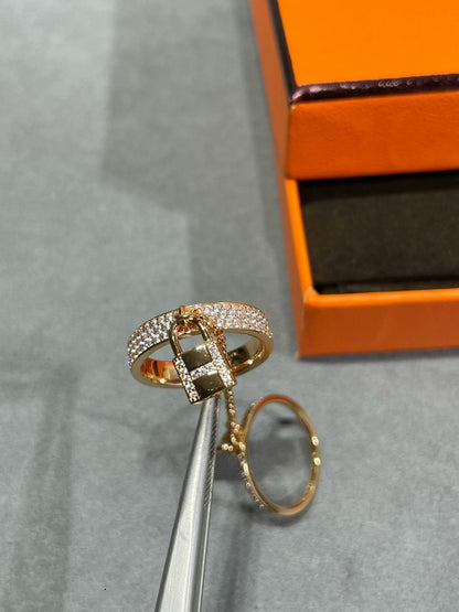 [Triumph Jewelry]HM KELLY CLOCHETTE DOUBLE RING IN  WITH DIAMONDS