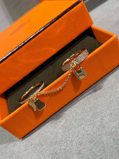 [Triumph Jewelry]HM KELLY CLOCHETTE DOUBLE RING IN  WITH DIAMONDS