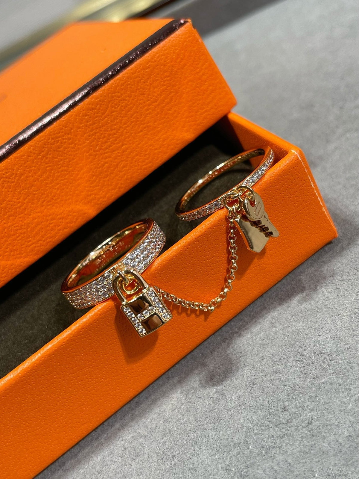 [Triumph Jewelry]HM KELLY CLOCHETTE DOUBLE RING IN  WITH DIAMONDS