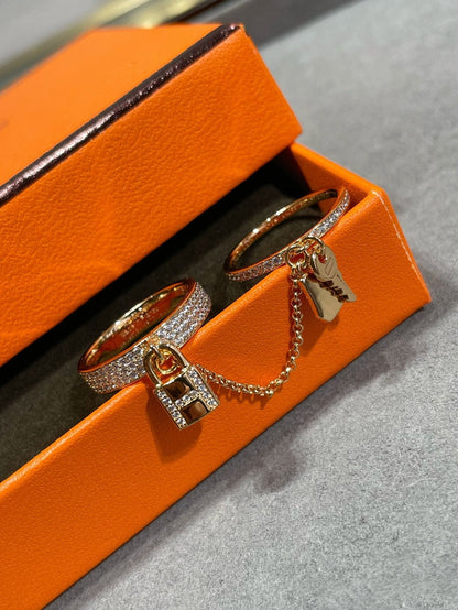 [Triumph Jewelry]HM KELLY CLOCHETTE DOUBLE RING IN  WITH DIAMONDS
