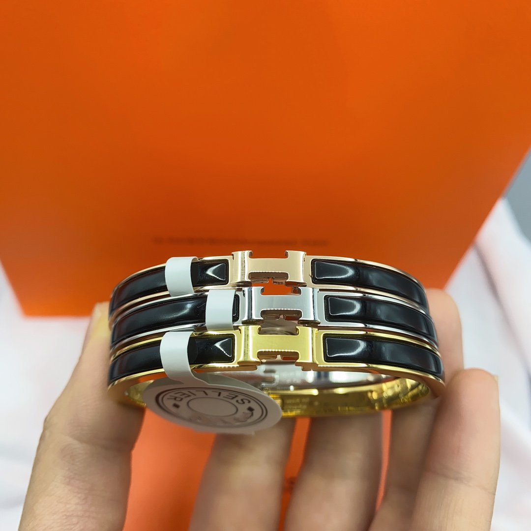 [Triumph Jewelry]CLASSIC HM CLIC BLACK 8MM ENAMEL BRACELET