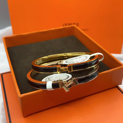 [Triumph Jewelry]CLASSIC HM CLIC BLACK 8MM ENAMEL BRACELET