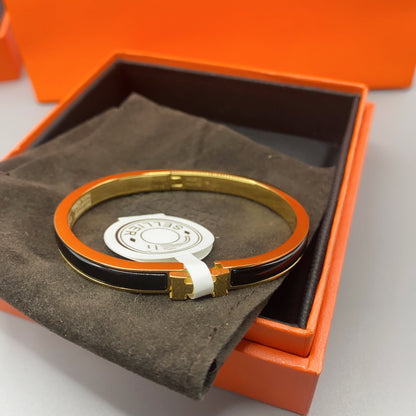 [Triumph Jewelry]CLASSIC HM CLIC BLACK 8MM ENAMEL BRACELET
