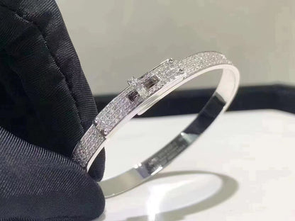 [Triumph Jewelry]HM KELLY BRACELET IN SILVER AND FULL PAVE DIAMOND