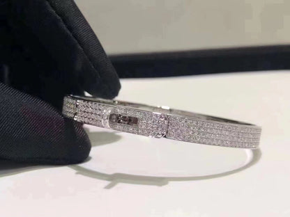 [Triumph Jewelry]HM KELLY BRACELET IN SILVER AND FULL PAVE DIAMOND