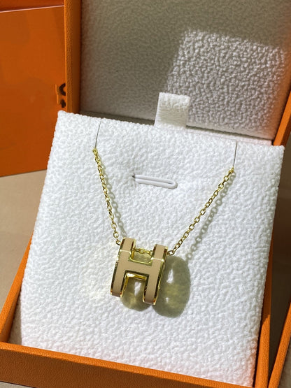 [Triumph Jewelry]HM CLIC YELLOW ENAMEL GOLD NECKLACE
