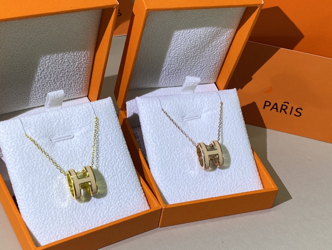 [Triumph Jewelry]HM CLIC YELLOW ENAMEL GOLD NECKLACE