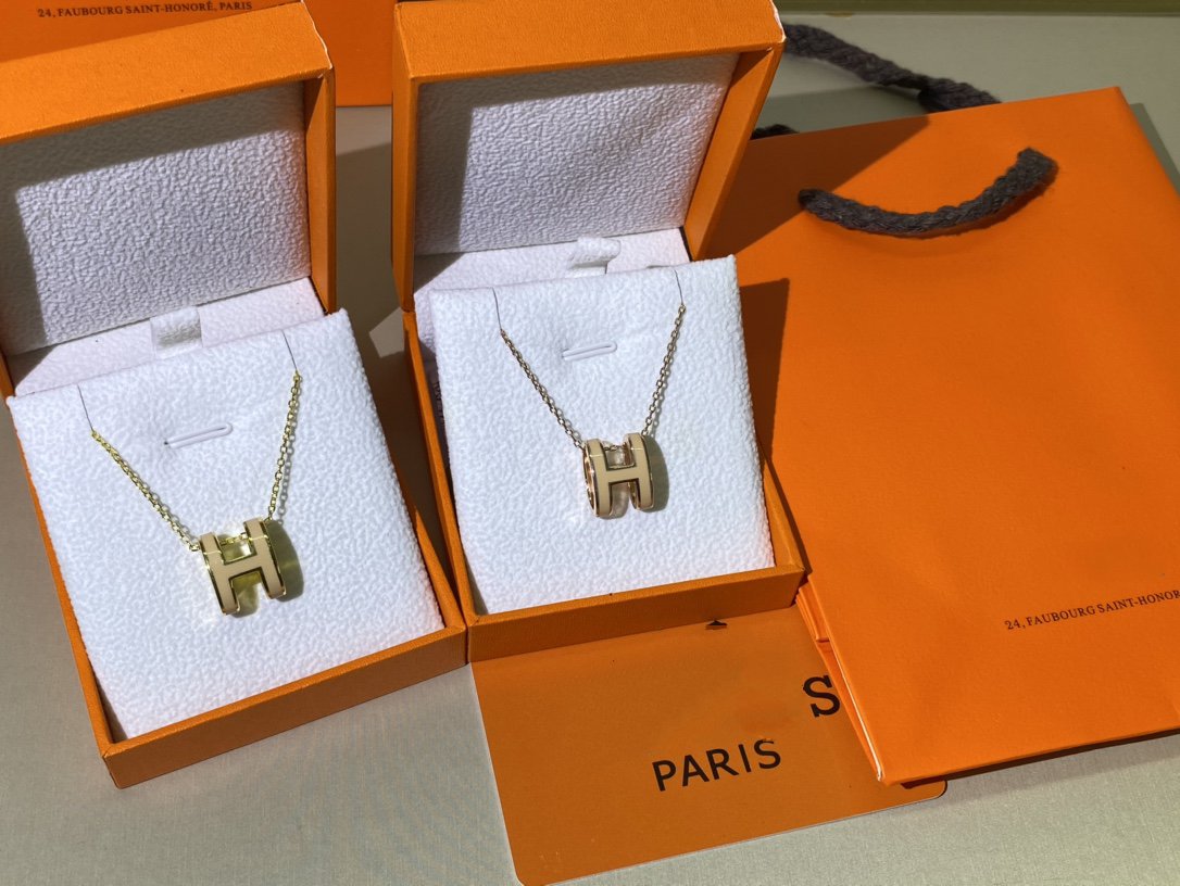 [Triumph Jewelry]HM CLIC YELLOW ENAMEL GOLD NECKLACE