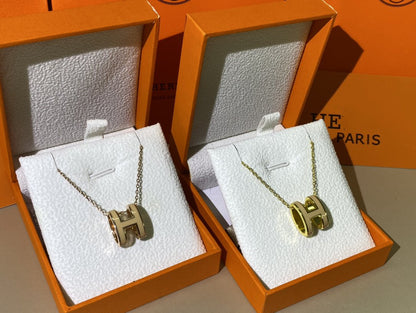 [Triumph Jewelry]HM CLIC YELLOW ENAMEL GOLD NECKLACE