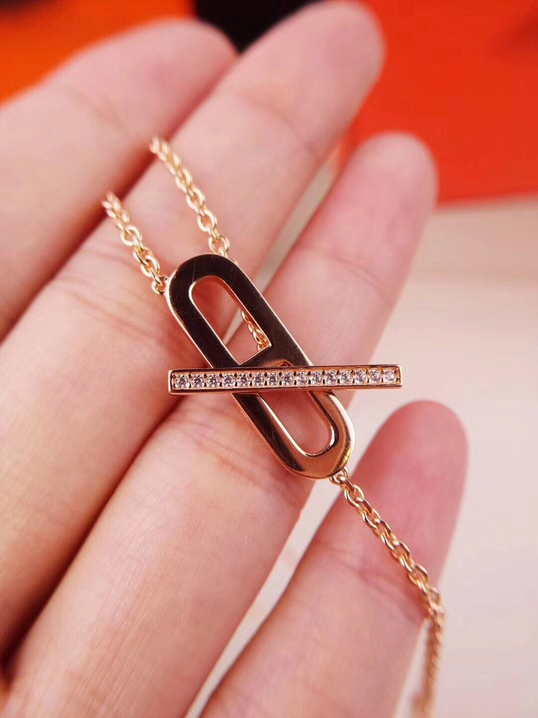 [Triumph Jewelry]HM NECKLACE PLATINUM ROSE GOLD DIAMOND