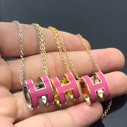 [Triumph Jewelry]H NECKLACE PINK