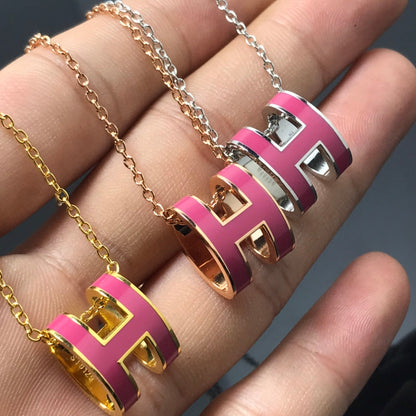[Triumph Jewelry]H NECKLACE PINK