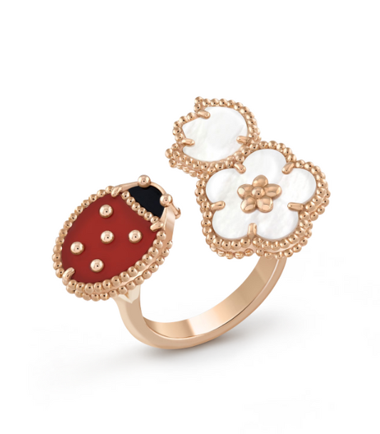 [Triumph Jewelry]LUCKY 3 MOTIF ROSE GOLD RING