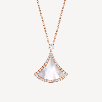 [Triumph Jewelry]DREAM MOP DIAMOND PAVED PINK GOLD NECKLACE