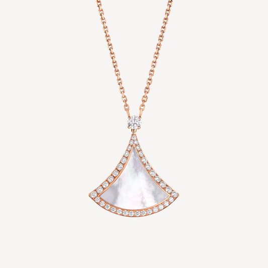 [Triumph Jewelry]DREAM MOP DIAMOND PAVED PINK GOLD NECKLACE