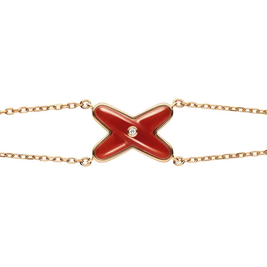 [Triumph Jewelry]JEUX BRACELET CARNELIAN PINK GOLD 1 DIAMOND