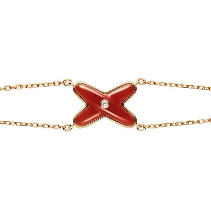 [Triumph Jewelry]JEUX BRACELET CARNELIAN PINK GOLD 1 DIAMOND