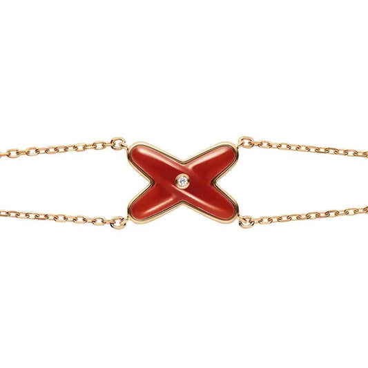 [Triumph Jewelry]JEUX BRACELET CARNELIAN PINK GOLD 1 DIAMOND